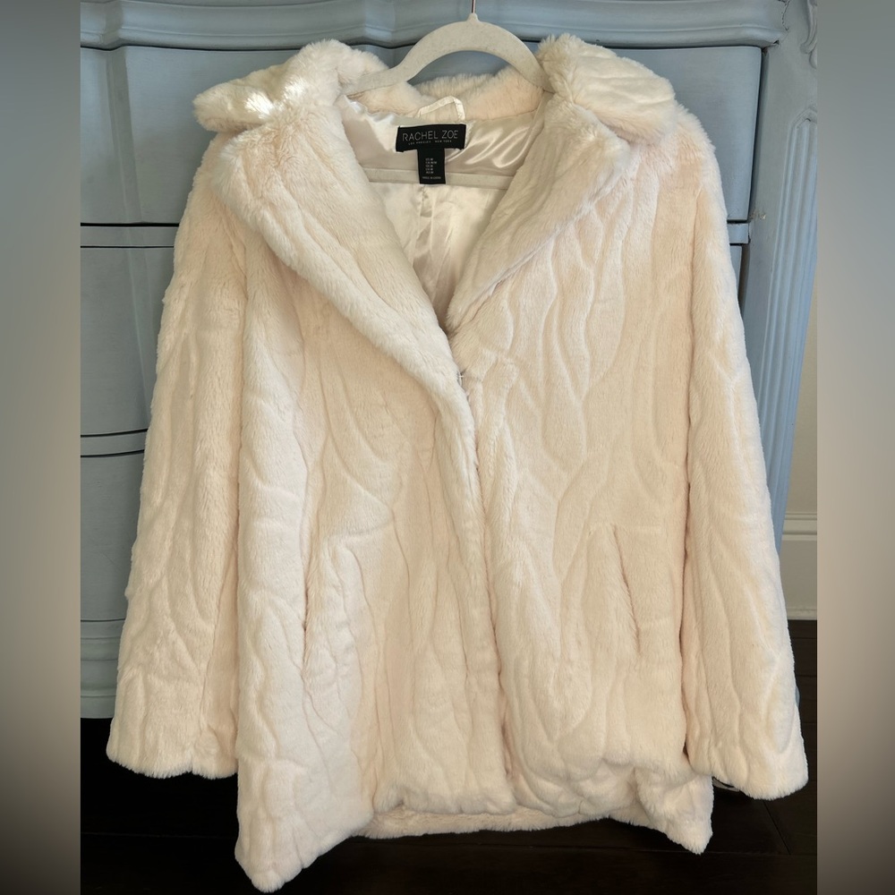 white fur coat